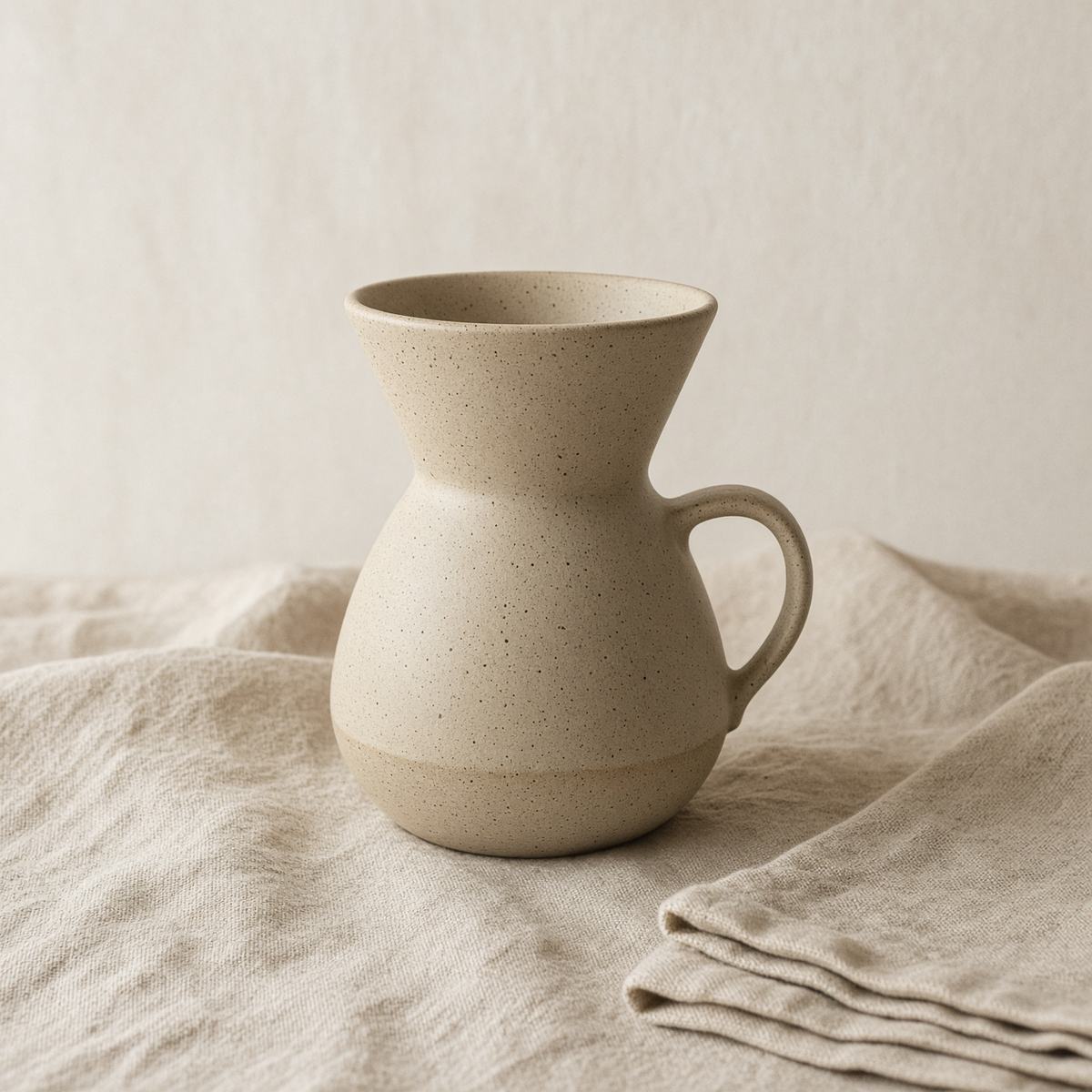 Sand stoneware pour-over carafe